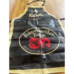 Vintage KaDeWe Berlin Feinschmecker Etage Lobster‎ PVC Apron Tan Black UK Made